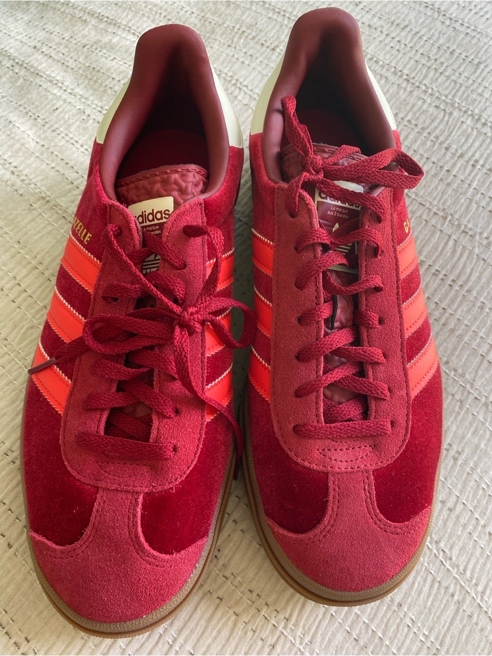 Women's Adidas Gazelle Bold Originals Red/White, Size 8.5, EUC